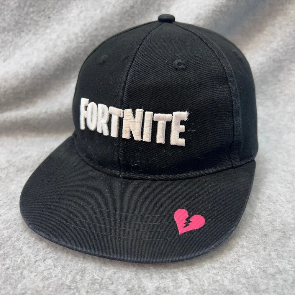 Fortnite Logo Kids Black Fortnite Hat Snapback Pink Heart Adjustable OSFM
